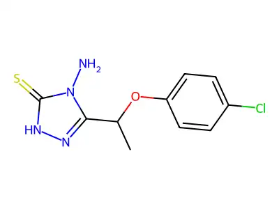 3H-1,2,4-Triazole-3-thione, 2,4-dihydro-4-amino-5-(1-(4-chlorophenoxy)ethyl)- structure