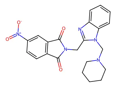 1H-Isoindole-1,3(2H)-dione, 5-nitro-2-((1-(1-piperidinylmethyl)-1H-benzimidazol-2-yl)methyl)- structure