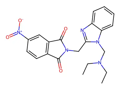 1H-Isoindole-1,3(2H)-dione, 2-((1-((diethylamino)methyl)-1H-benzimidazol-2-yl)methyl)-5-nitro- structure
