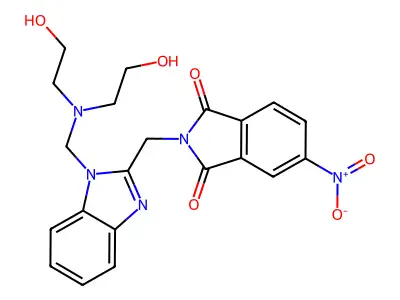 1H-Isoindole-1,3(2H)-dione, 2-((1-((bis(2-hydroxyethyl)amino)methyl)-1H-benzimidazol-2-yl)methyl)-5-nitro- structure