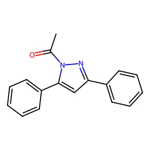 1-acetyl-3,5-diphenyl-1H-pyrazole structure