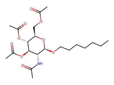 [3,4-Bis(acetyloxy)-5-acetamido-6-(heptyloxy)oxan-2-YL]methyl acetate structure