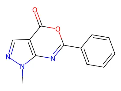 Pyrazolo(3,4-d)(1,3)oxazin-4(1H)-one, 1-methyl-6-phenyl- structure