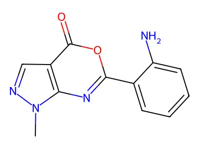 Pyrazolo(3,4-d)(1,3)oxazin-4(1H)-one, 6-(2-aminophenyl)-1-methyl- structure
