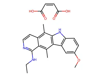 6H-Pyrido(4,3-b)carbazol-1-amine, 5,11-dimethyl-N-ethyl-9-methoxy-, (Z)-2-butenedioate (1:1) structure