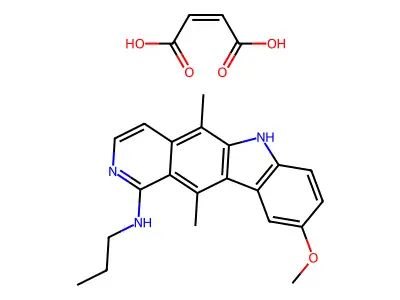 6H-Pyrido(4,3-b)carbazol-1-amine, 5,11-dimethyl-9-methoxy-N-propyl-, (Z)-2-butenedioate (1:1) structure