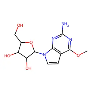 (2R,3R,4S,5R)-2-(2-Amino-4-methoxy-7H-pyrrolo[2,3-d]pyrimidin-7-yl)-5-(hydroxymethyl)tetrahydrofuran-3,4-diol structure