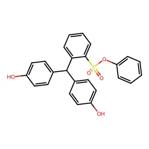 Bis(4-hydroxyphenyl)(2-(phenoxysulfonyl)phenyl)methane structure