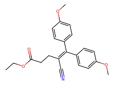 4-Pentenoic acid, 4-cyano-5,5-bis(4-methoxyphenyl)-, ethyl ester structure