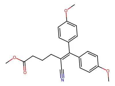 5-Hexenoic acid, 5-cyano-6,6-bis(4-methoxyphenyl)-, methyl ester structure