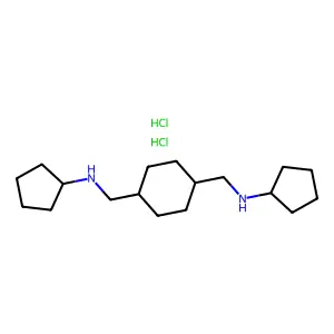 1,4-Cyclohexanebis(methylamine), N,N'-dicyclopentyl-, dihydrochloride, (E)- structure