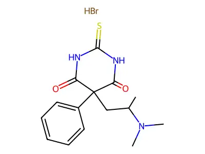 4,6(1H,5H)-Pyrimidinedione, 5-(2-(dimethylamino)propyl)dihydro-5-phenyl-2-thioxo-, monohydrobromide structure