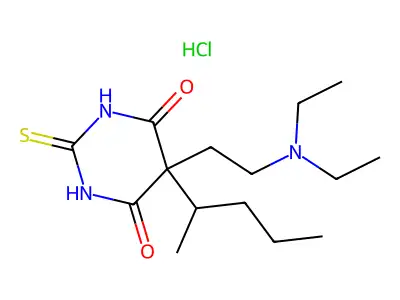 4,6(1H,5H)-Pyrimidinedione, 5-(2-(diethylamino)ethyl)dihydro-5-(1-methylbutyl)-2-thioxo-, monohydrochloride structure