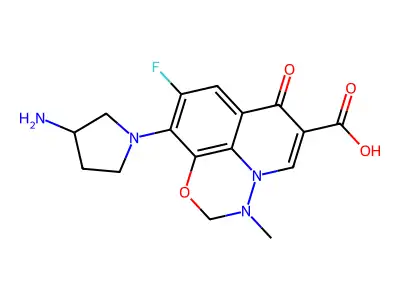 7H-Pyrido(3,2,1-ij)(4,1,2)benzoxadiazine-6-carboxylic acid, 2,3-dihydro-10-(3-amino-1-pyrrolidinyl)-9-fluoro-3-methyl-7-oxo- structure