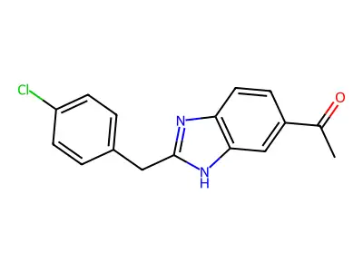 Ethanone, 1-(2-((4-chlorophenyl)methyl)-1H-benzimidazol-5-yl)- structure