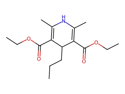 Diethyl 1,4-dihydro-2,6-dimethyl-4-propylpyridine-3,5-dicarboxylate structure
