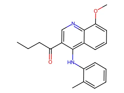 3-Butyryl-4-(2-methylphenylamino)-8-methoxyquinoline structure