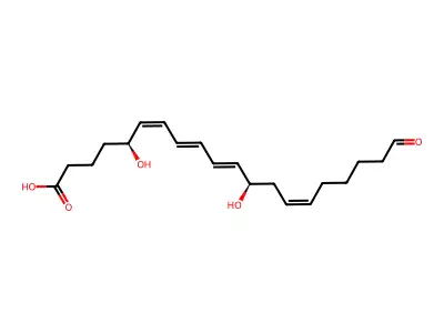 (5S,12R)-5,12-Dihydroxy-20-oxoicosa-6,8,10,14-tetraenoic acid structure