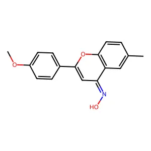 4H-1-Benzopyran-4-one, 2-(4-methoxyphenyl)-6-methyl-, oxime structure
