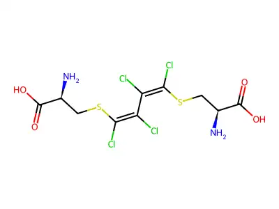 (2R)-2-amino-3-[4-[(2R)-2-amino-2-carboxyethyl]sulfanyl-1,2,3,4-tetrachlorobuta-1,3-dienyl]sulfanylpropanoic acid structure
