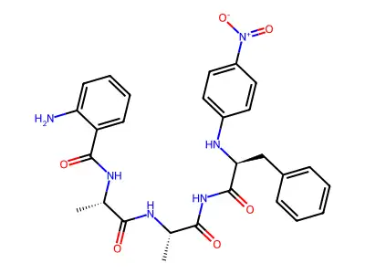 N-Anthraniloyl-alanyl-alanyl-phenylalanyl-4-nitroanilide structure