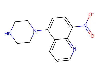 8-Nitro-5-(piperazin-1-yl)quinoline structure