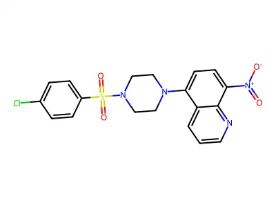 5-{4-[(4-Chlorophenyl)sulfonyl]piperazin-1-yl}-8-nitroquinoline structure