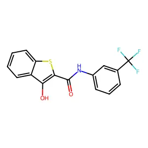 3-hydroxy-N-(3-(trifluoromethyl)phenyl)-1-benzothiophene-2-carboxamide structure