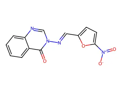 4(3H)-Quinazolinone,3-[[(5-nitro-2-furanyl)methylene]amino]- structure