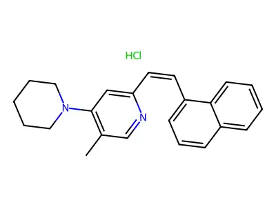 5-Methyl-2-(2-naphthalen-1-ylethenyl)-4-piperidin-1-ylpyridine;hydrochloride structure