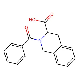 (3S)-2-benzoyl-1,2,3,4-tetrahydroisoquinoline-3-carboxylic acid structure
