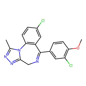 4H-(1,2,4)Triazolo(4,3-a)(1,4)benzodiazepine, 8-chloro-6-(3-chloro-4-methoxyphenyl)-1-methyl- structure