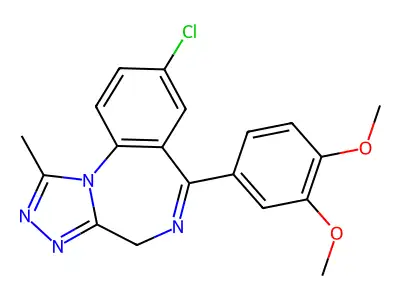 4H-s-Triazolo(4,3-a)(1,4)benzodiazepine, 8-chloro-6-(3,4-dimethoxyphenyl)-1-methyl- structure