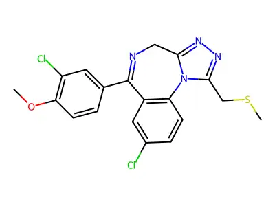 4H-(1,2,4)Triazolo(4,3-a)(1,4)benzodiazepine, 8-chloro-6-(3-chloro-4-methoxyphenyl)-1-((methylthio)methyl)- structure