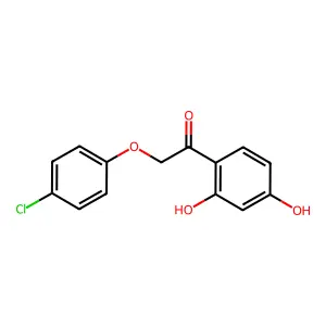 Ethanone, 2-(4-chlorophenoxy)-1-(2,4-dihydroxyphenyl)- structure