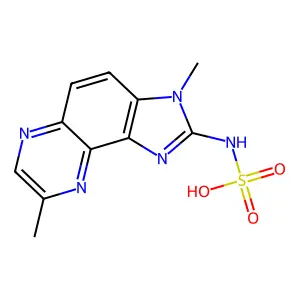 N-(3,8-Dimethylimidazo(4,5-f)quinoxalin-2-yl)sulfamic acid structure