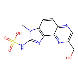 N-(8-Hydroxymethyl-3-methylimidazo(4,5-f)quinoxalin-2-yl)sulfamic acid structure