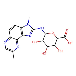 N2-(beta-1-Glucosiduronyl)-2-amino-3,8-dimethylimidazo(4,5-f)quinoxaline structure