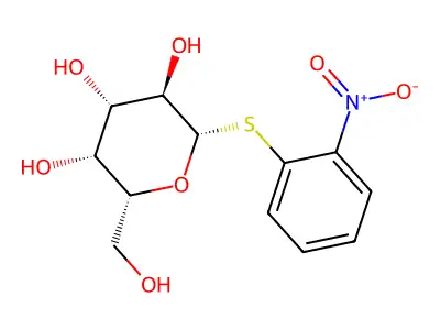 o-Nitrophenyl beta-D-thiogalactoside structure