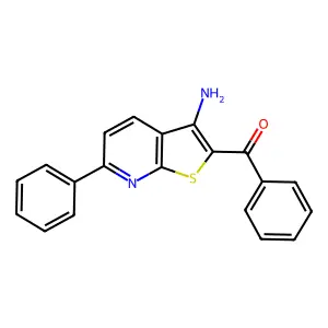 (3-Amino-6-phenylthieno[2,3-b]pyridin-2-yl)(phenyl)methanone structure