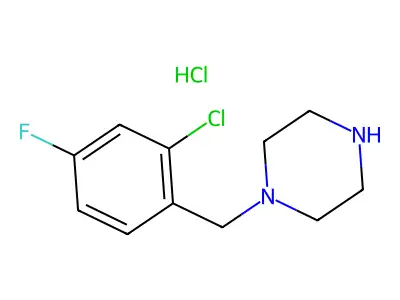 1-((2-Chloro-4-fluorophenyl)methyl)piperazine structure