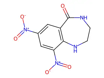7,9-Dinitro-1,2,3,4-tetrahydro-5H-1,4-benzodiazepin-5-one structure