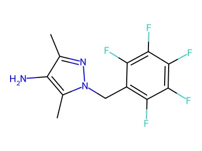 3,5-Dimethyl-1-[(2,3,4,5,6-pentafluorophenyl)methyl]pyrazol-4-amine structure