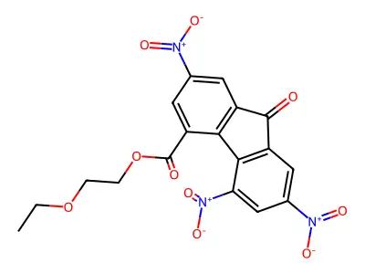 2-ethoxyethyl 2,5,7-trinitro-9-oxo-9H-fluorene-4-carboxylate structure