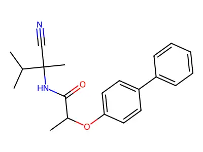 2-{[1,1'-biphenyl]-4-yloxy}-N-(1-cyano-1,2-dimethylpropyl)propanamide structure