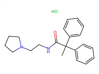 2,2-diphenyl-N-(2-(pyrrolidin-1-yl)ethyl)propanamide hydrochloride structure