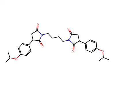 2,5-Pyrrolidinedione, 1,1'-(1,4-butanediyl)bis(3-(4-(1-methylethoxy)phenyl)- structure
