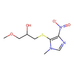 2-Propanol, 1-methoxy-3-((1-methyl-4-nitro-1H-imidazol-5-yl)thio)- structure