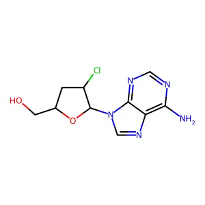 9H-Purin-6-amine, 9-(2-chloro-2,3-dideoxy-beta-D-threo-pentofuranosyl)- structure