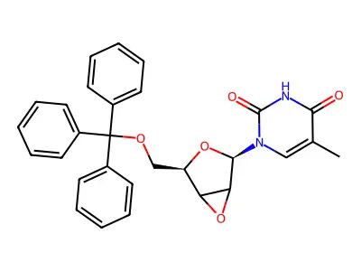 1-(2,3-Anhydro-5-O-trityl-beta-D-lyxofuranosyl)thymine structure